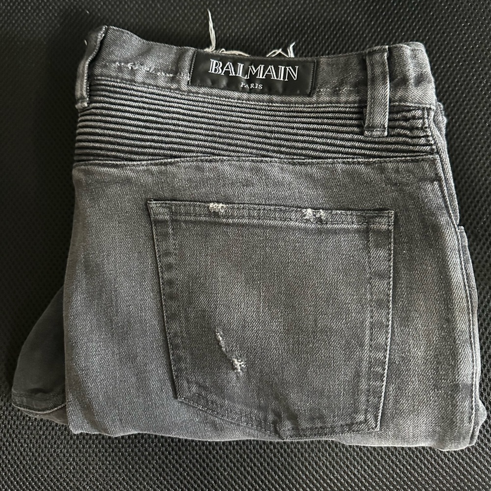 Balmain Men's Charcoal Skinny Jeans